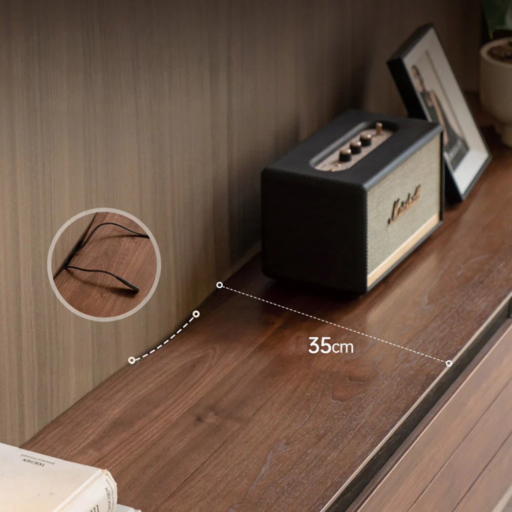Viano Natural Solid Walnut Entertainment Unit - Image 6