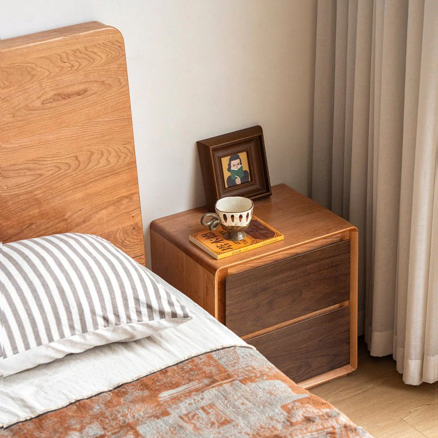 Viviez Colour Matching Floor Standing Bedside Table - Image 2