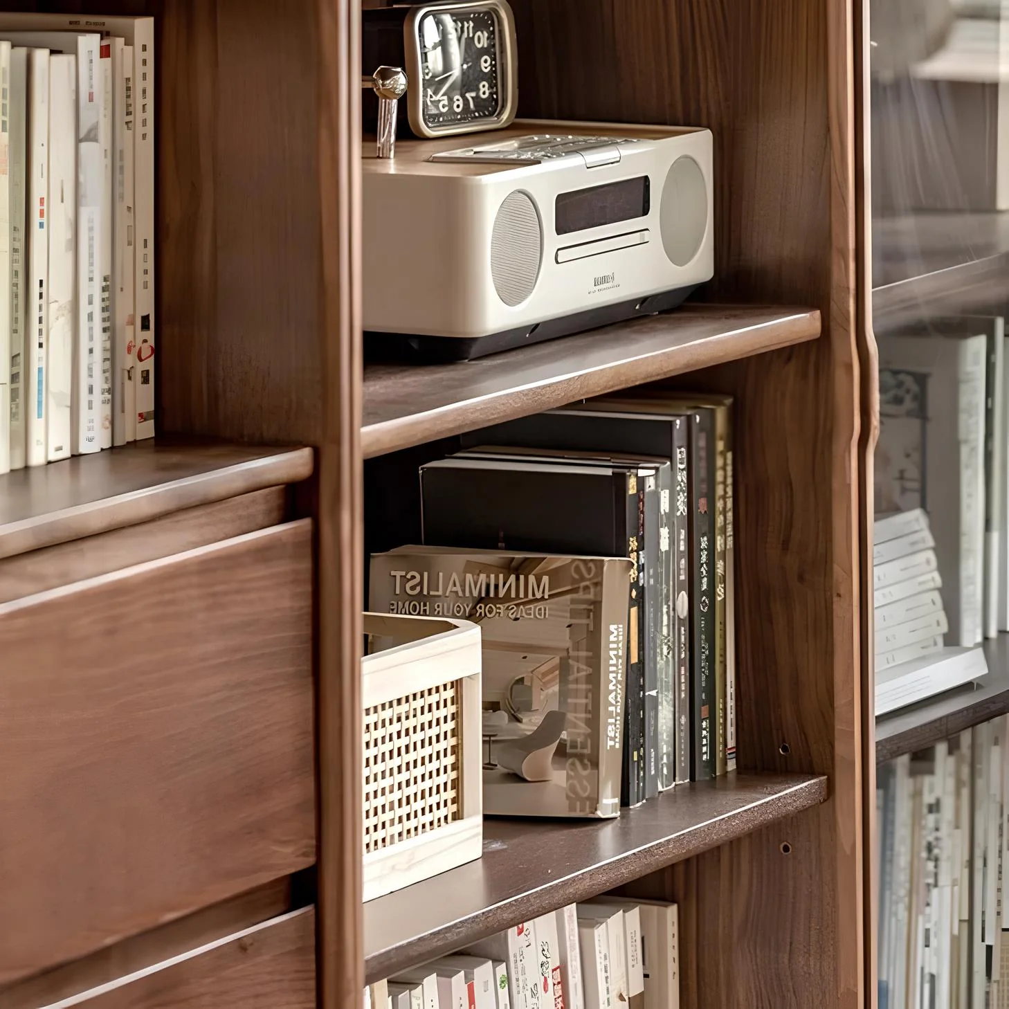Warburg Natural Solid Walnut Bookcase - Image 5