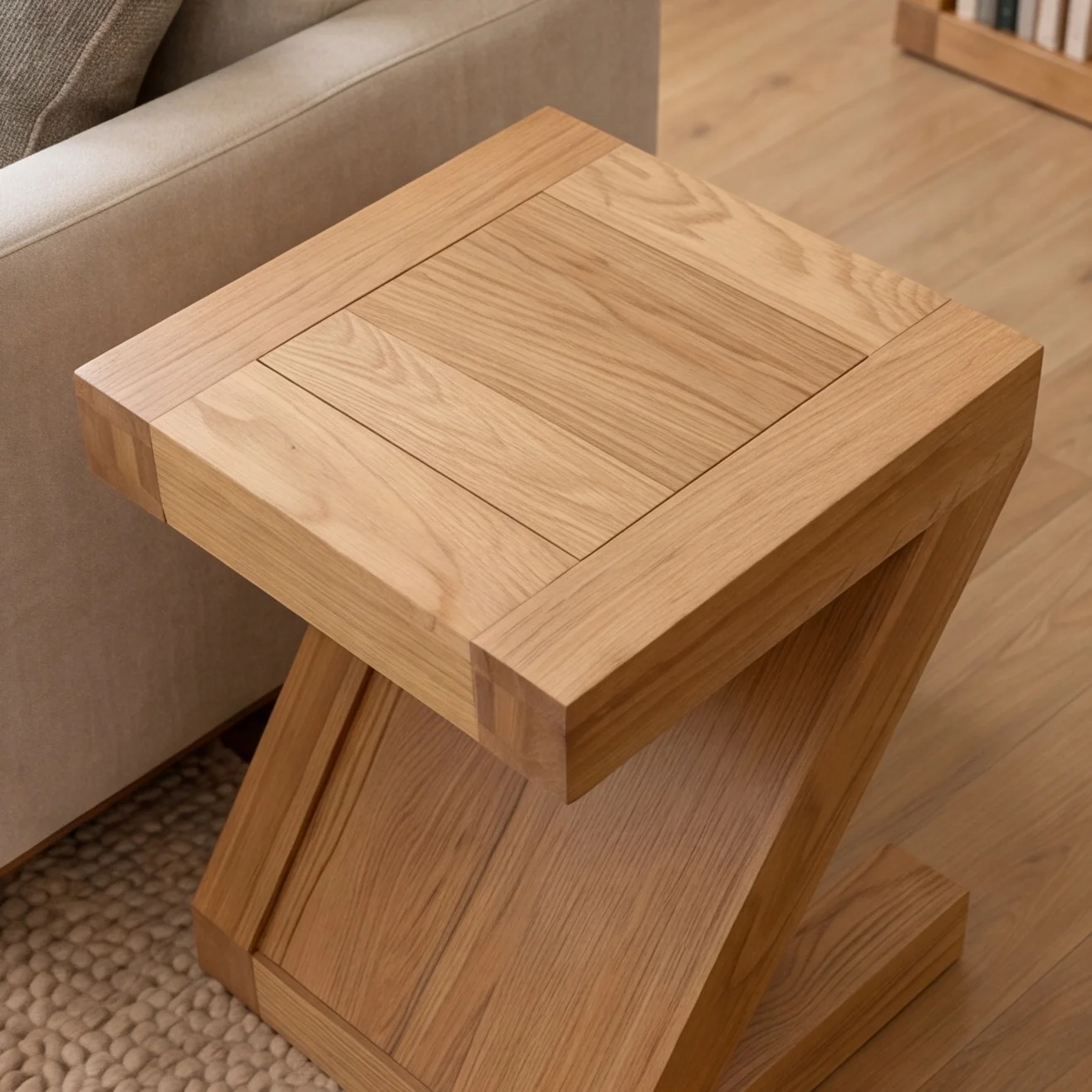 Zetland Natural Solid Oak Lamp Table - Image 4