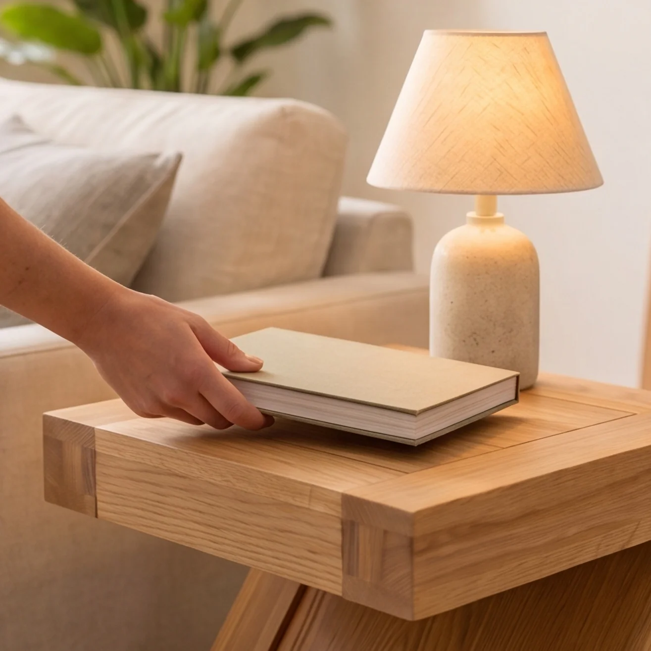 Zetland Natural Solid Oak Lamp Table - Image 6