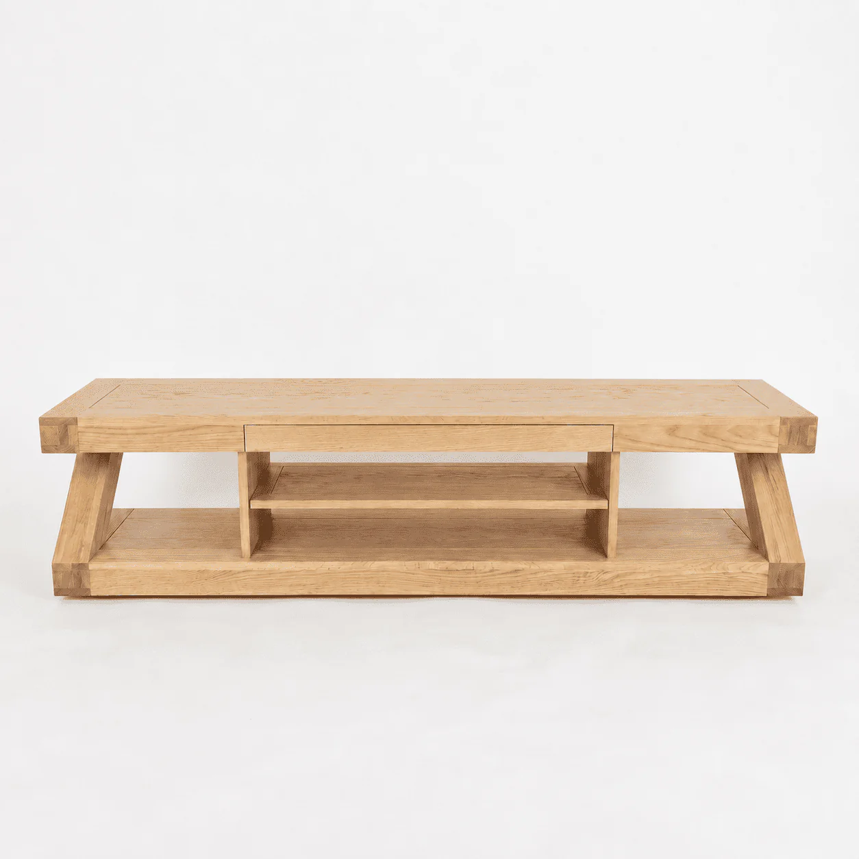 Zetland Natural Solid Oak Large Entertainment Unit - Image 12