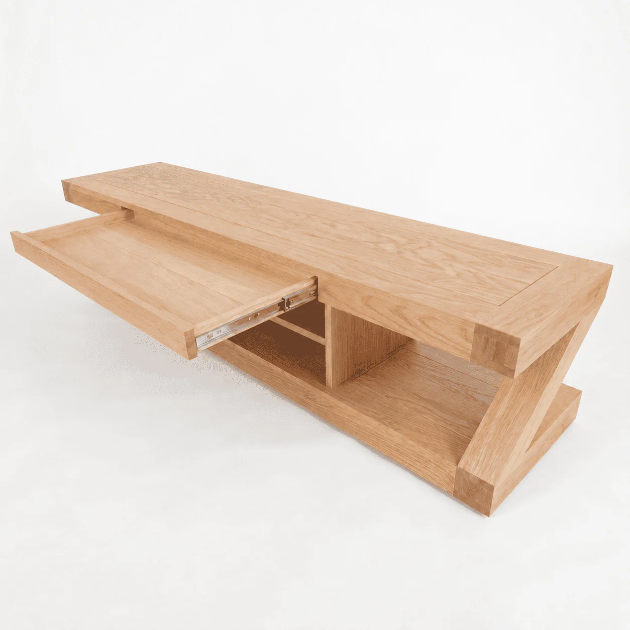 Zetland Natural Solid Oak Large Entertainment Unit - Image 13