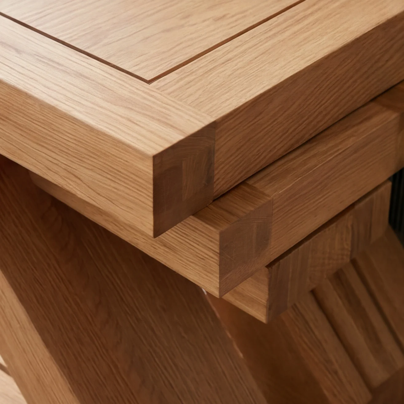 Zetland Natural Solid Oak Nest of Tables - Image 9