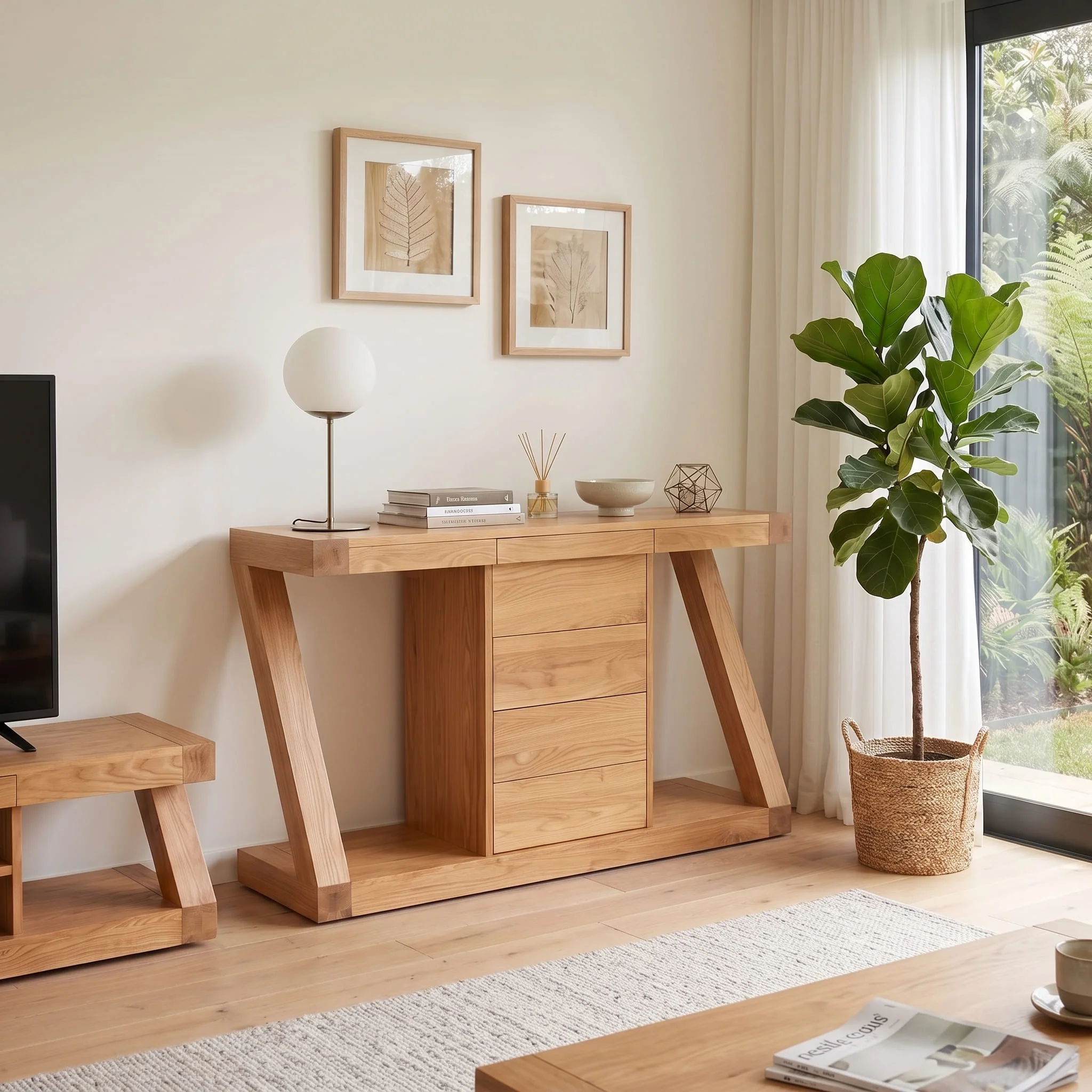Zetland Natural Solid Oak Sideboard