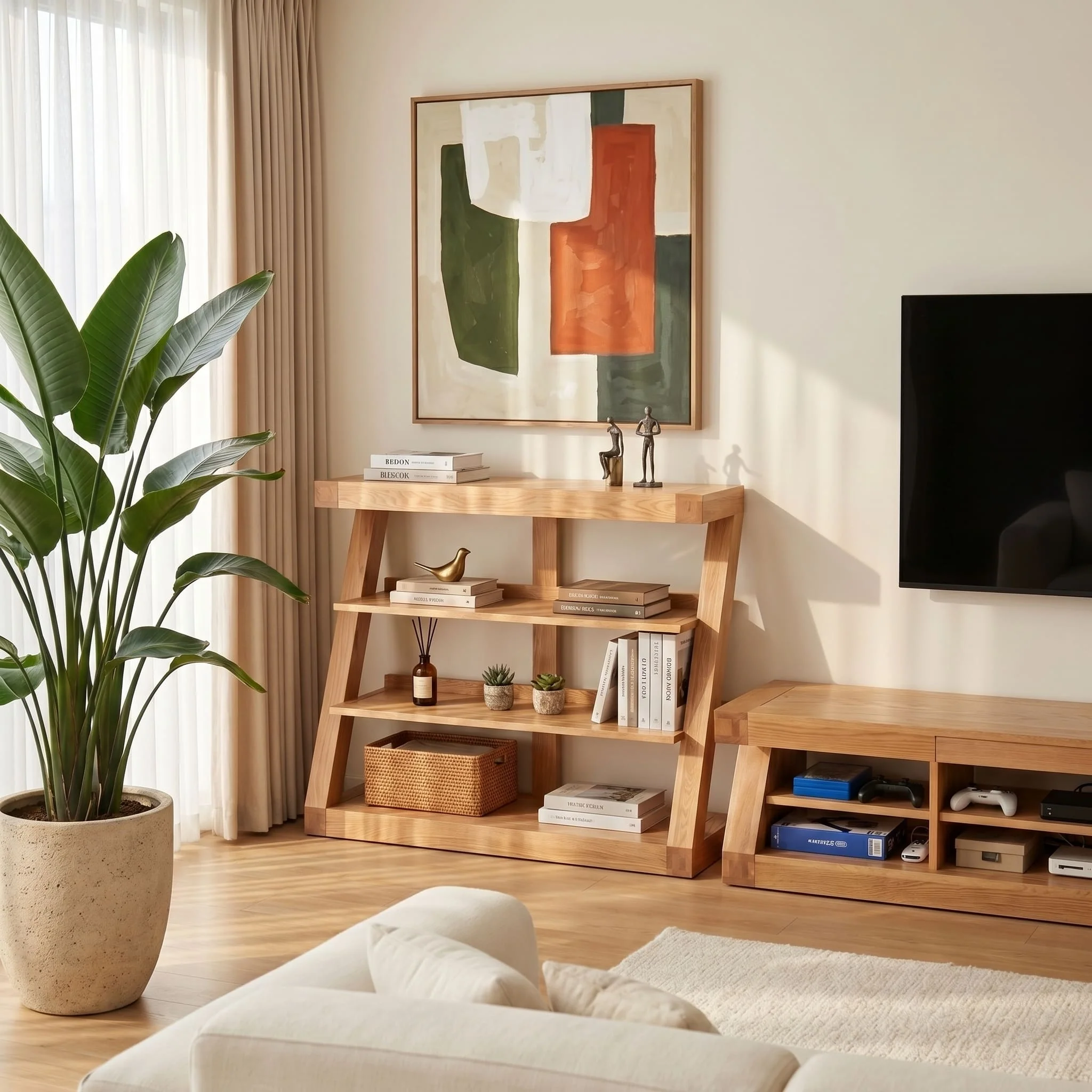 Zetland Natural Solid Oak Small Bookshelf - Image 3