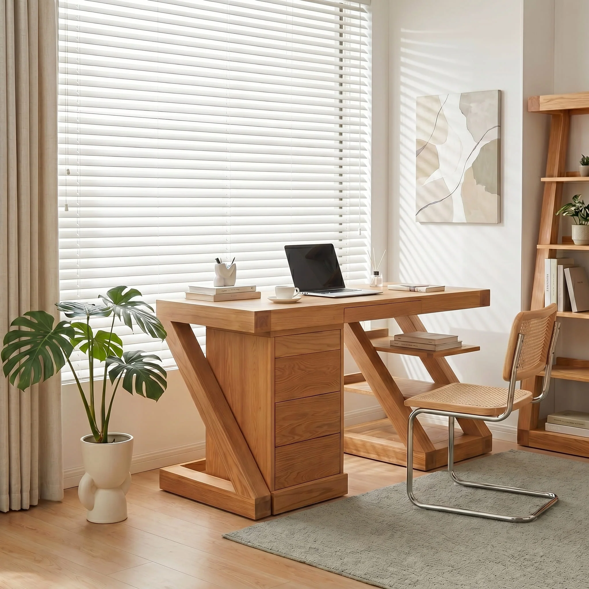 Zetland Natural Solid Oak Work Station - Image 3