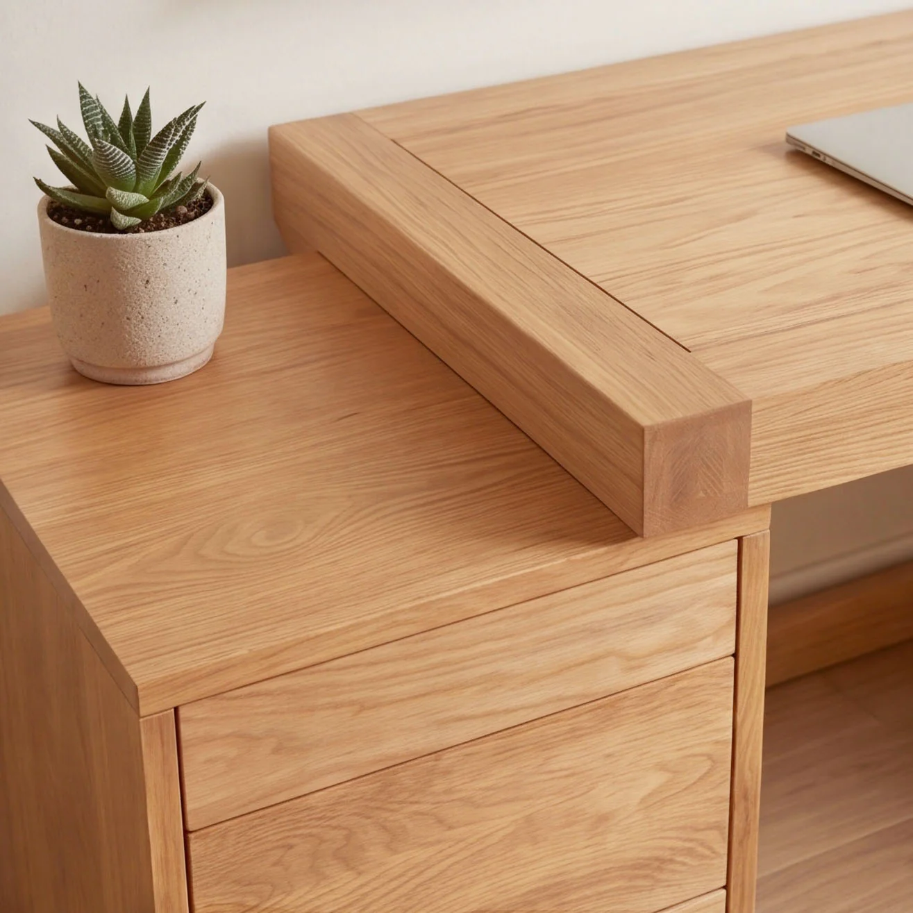 Zetland Natural Solid Oak Work Station - Image 6