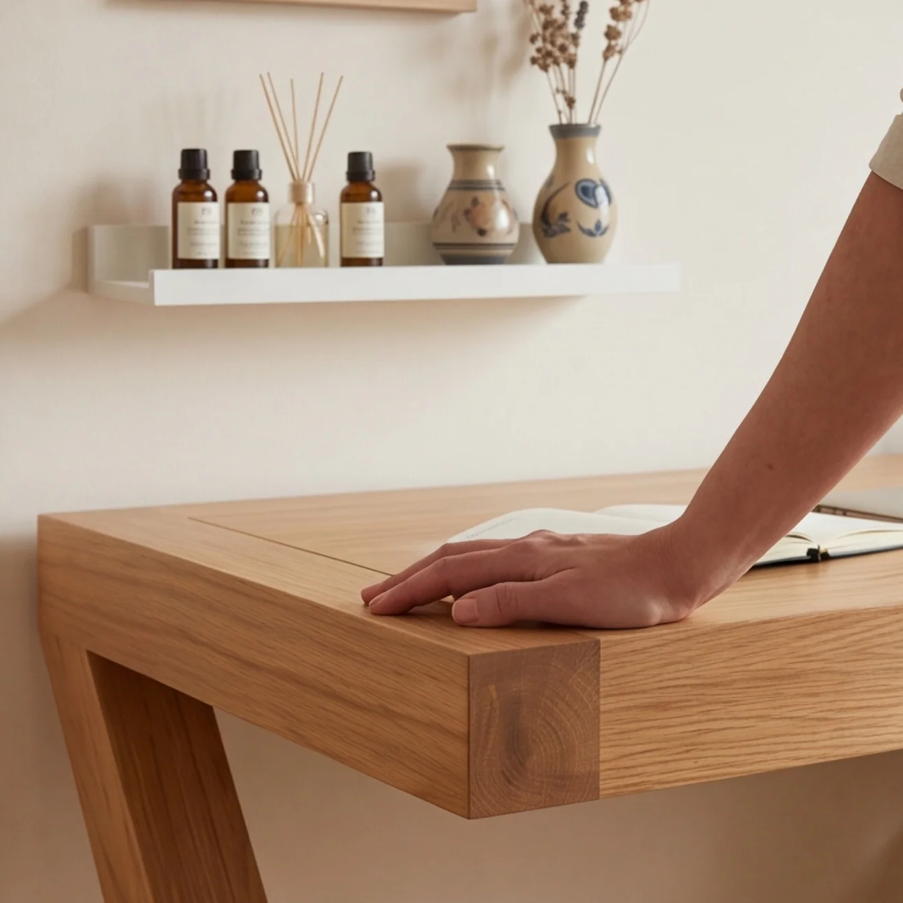 Zetland Natural Solid Oak Work Station - Image 8